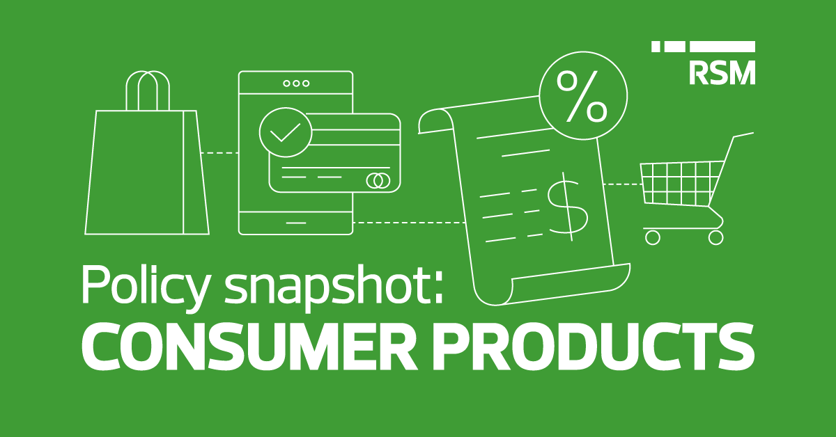 Policy snapshot: Consumer products